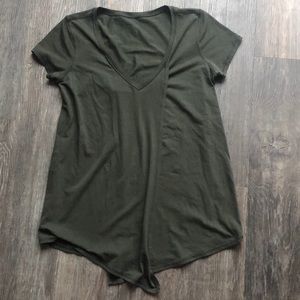 Lululemon Olive Green Short Sleeve Tie Shirt